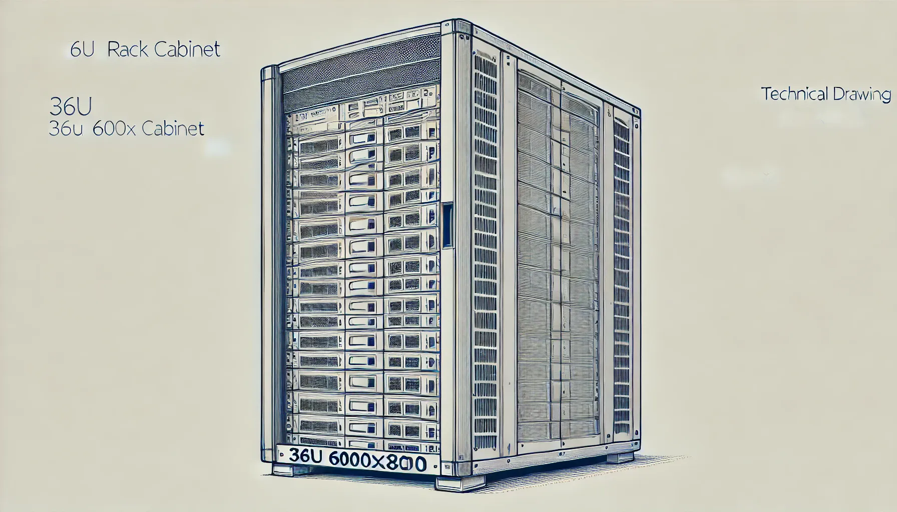 36U 600x800 Star Serisi Dikili Tip Rack Kabinet