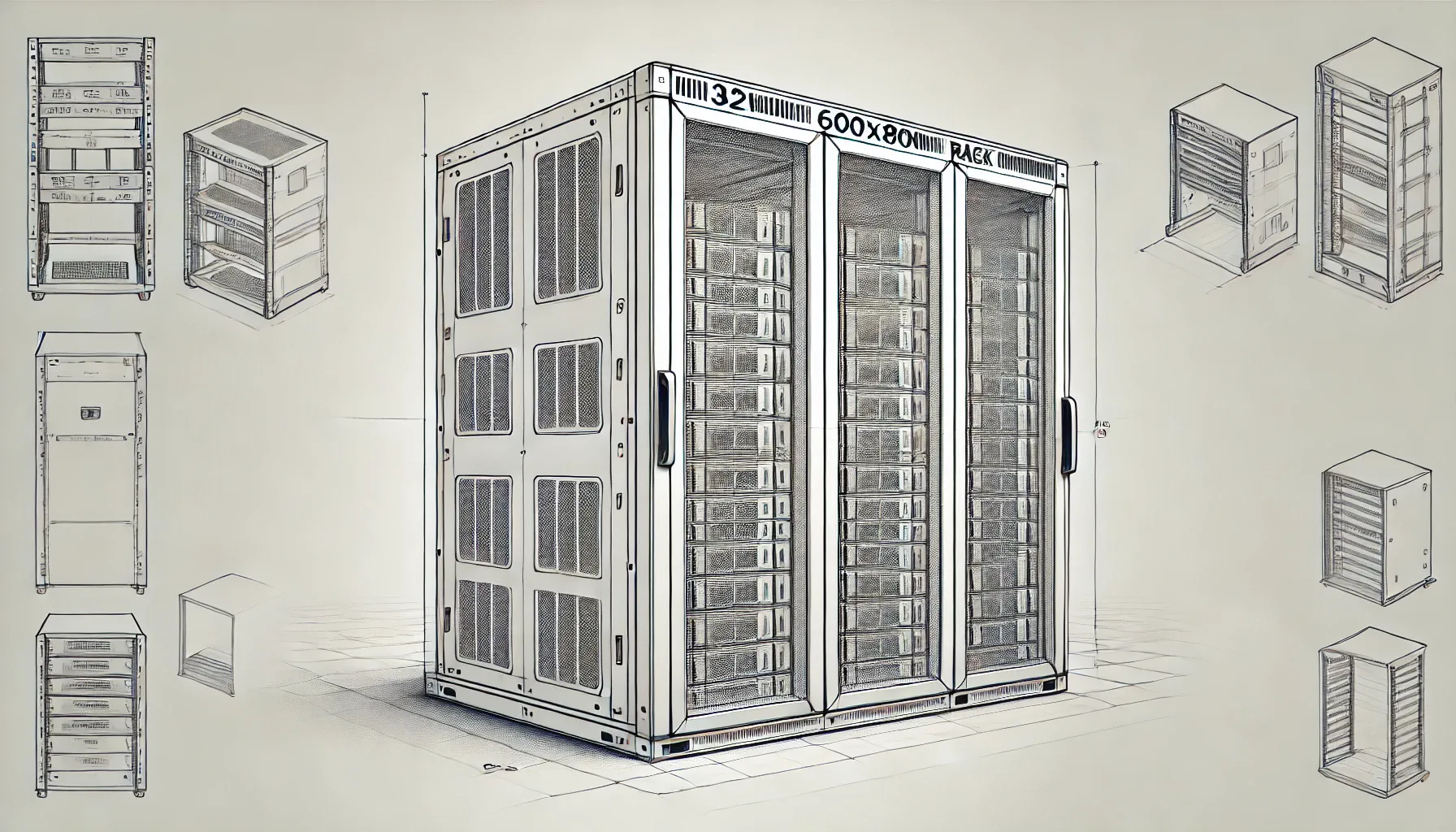 32U 600x800 Star Serisi Dikili Tip Rack Kabinet