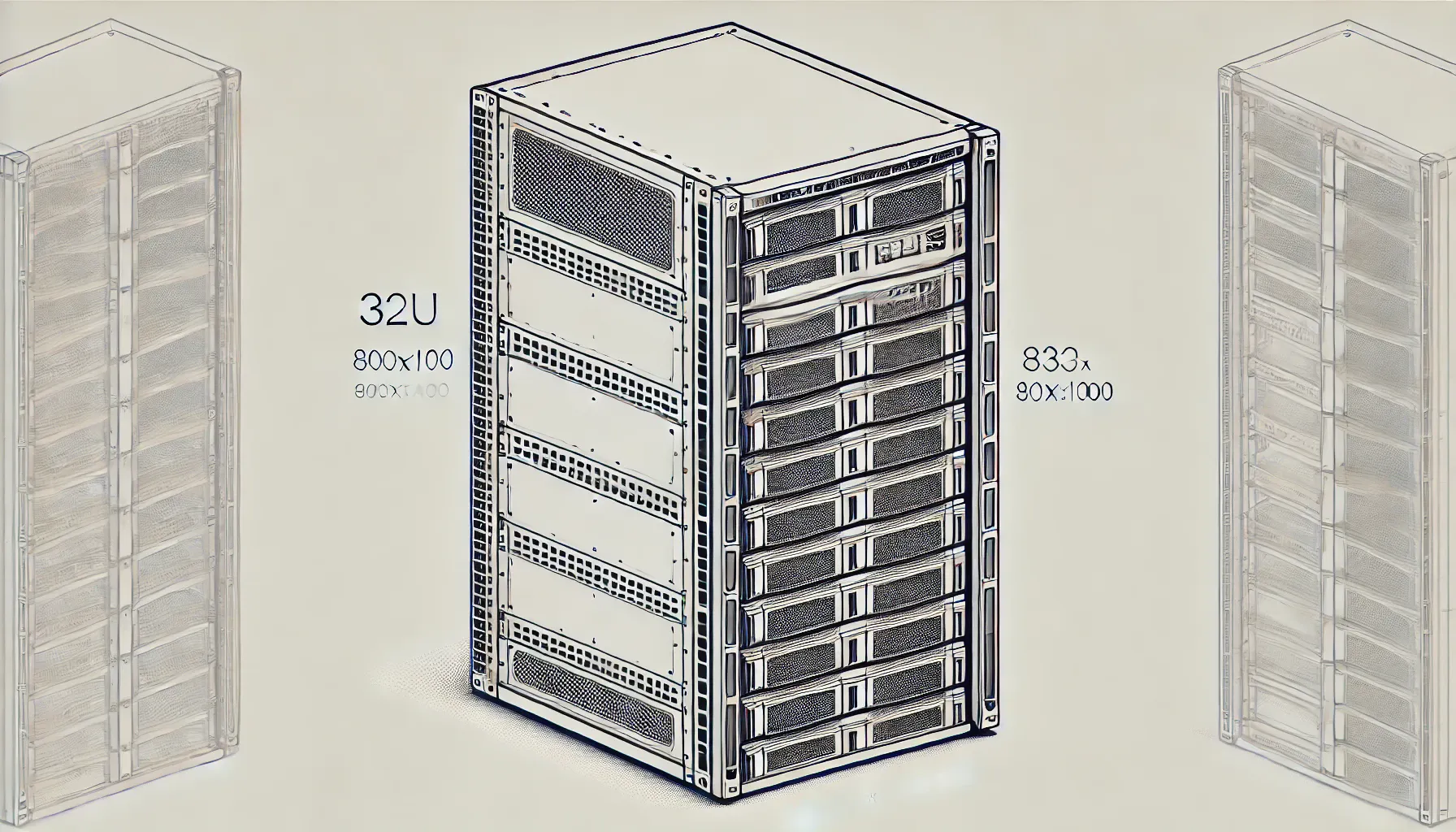 32U 800x1000 Star Serisi Dikili Tip Rack Kabinet