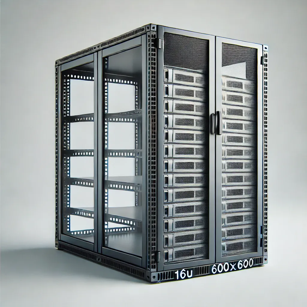 16U 600x600 Star Serisi Dikili Tip Rack Kabinet